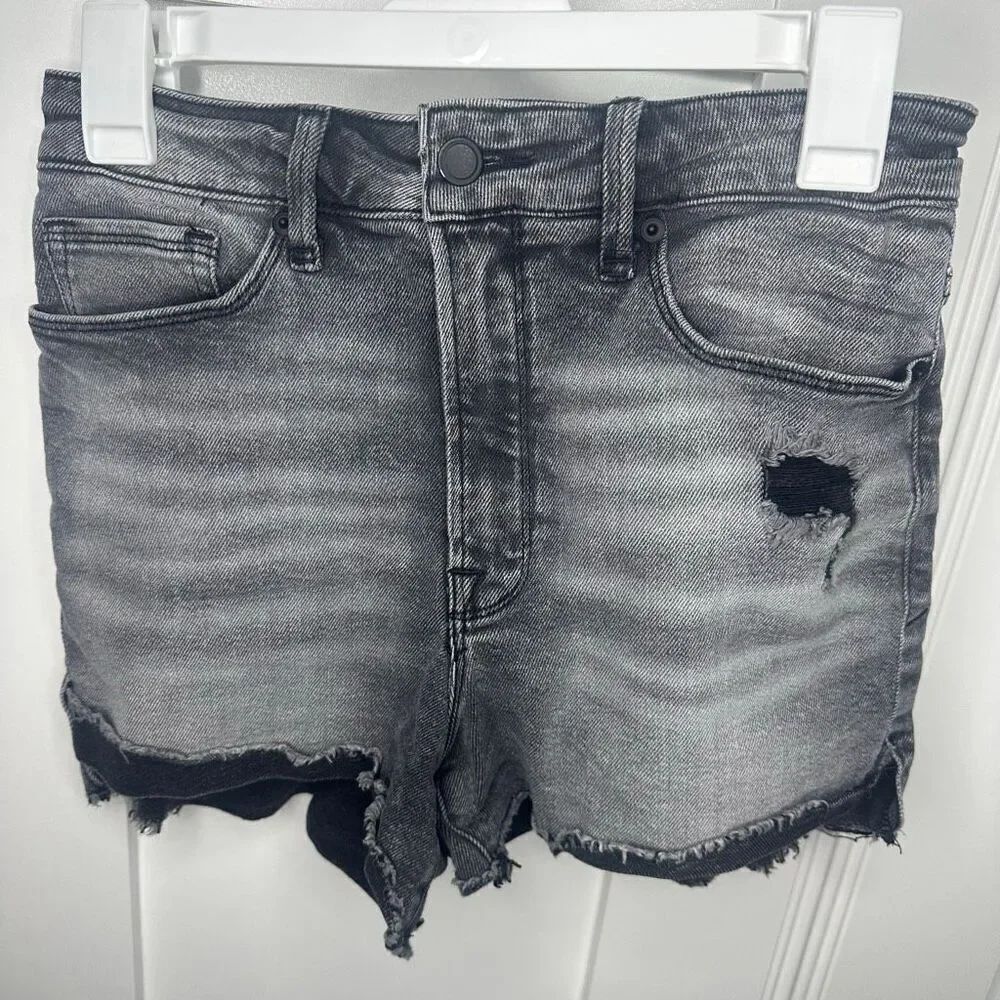 Good American Black Denim Shorts Size 4 Size 27 (v1)